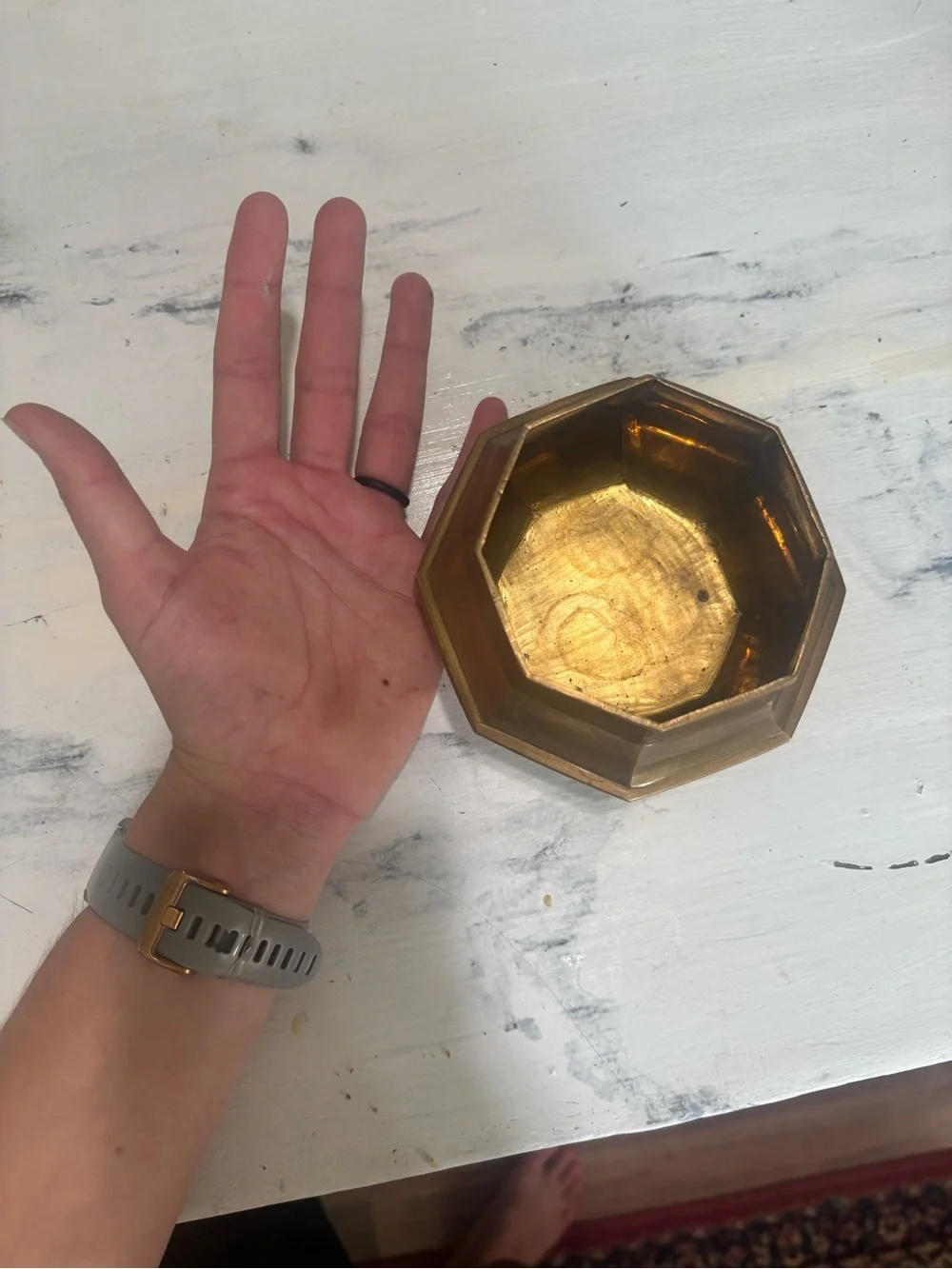 Brass Octagonal Decorative Bowl - Brass Home Accent